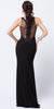 Sleeveless Lace Motif Fitted Jersey Long Formal Gown