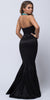 BEJEWELED HALTER NECKLACE FIT-N-FLARE LONG PROM DRESS