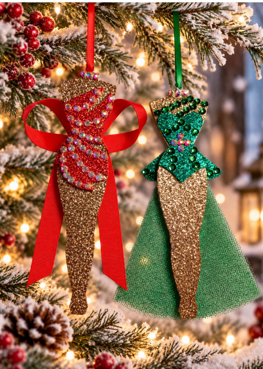 White Christmas Chorus Girls Ornament Set