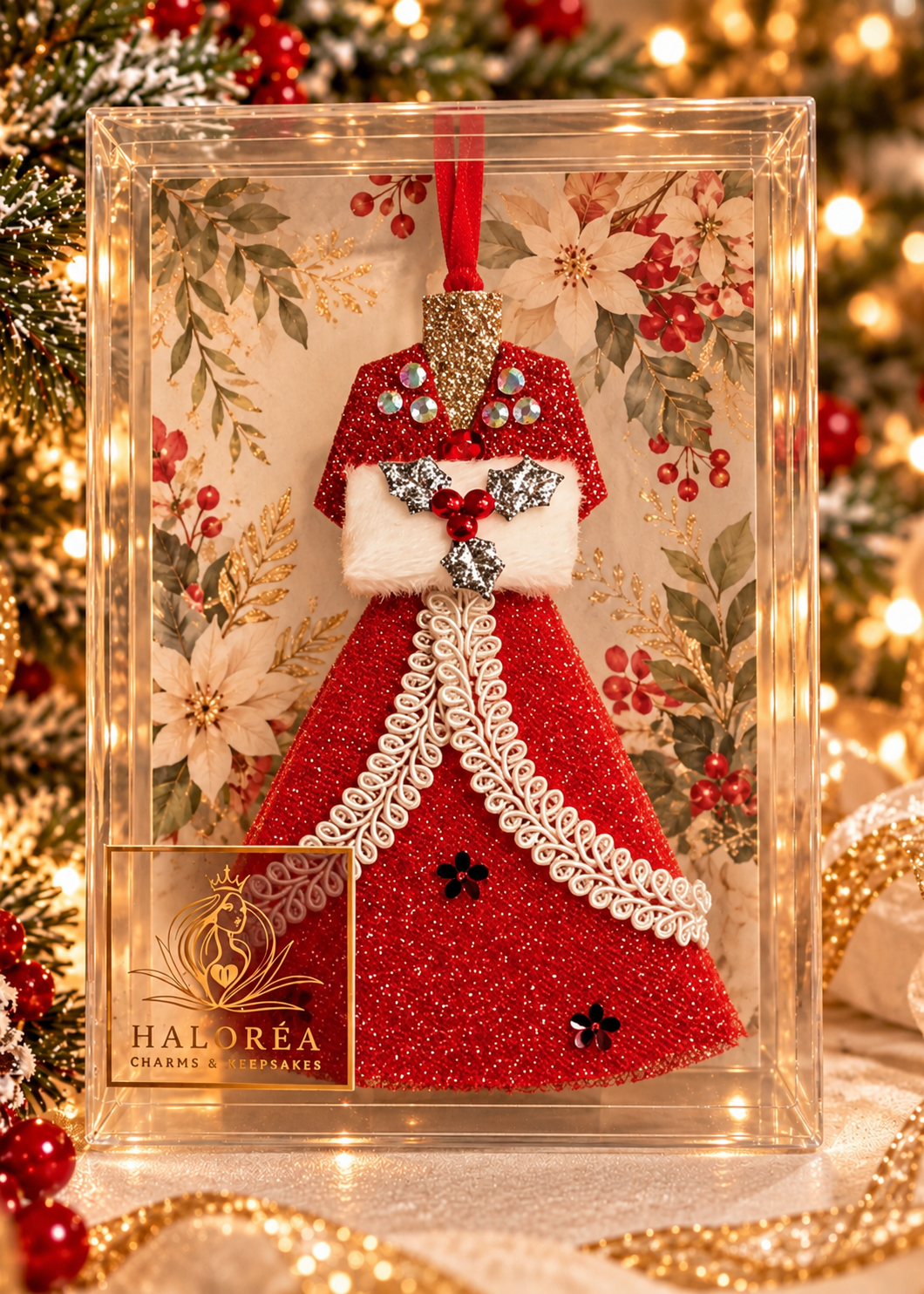 Rosemary Clooney Museum Red Dress Christmas Ornament