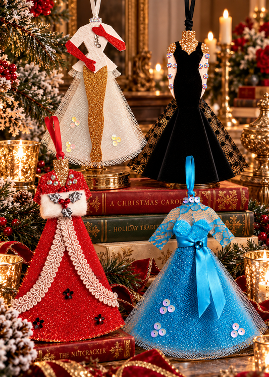 Dreaming of a White Christmas Ornament Set of 4