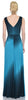 V-NECK WRAP STYLE OMBRE FORMAL DRESS WITH FRONT SASH