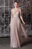 Mauve One Shoulder Beaded Bodice Gown with Pleated A-Line Skirt