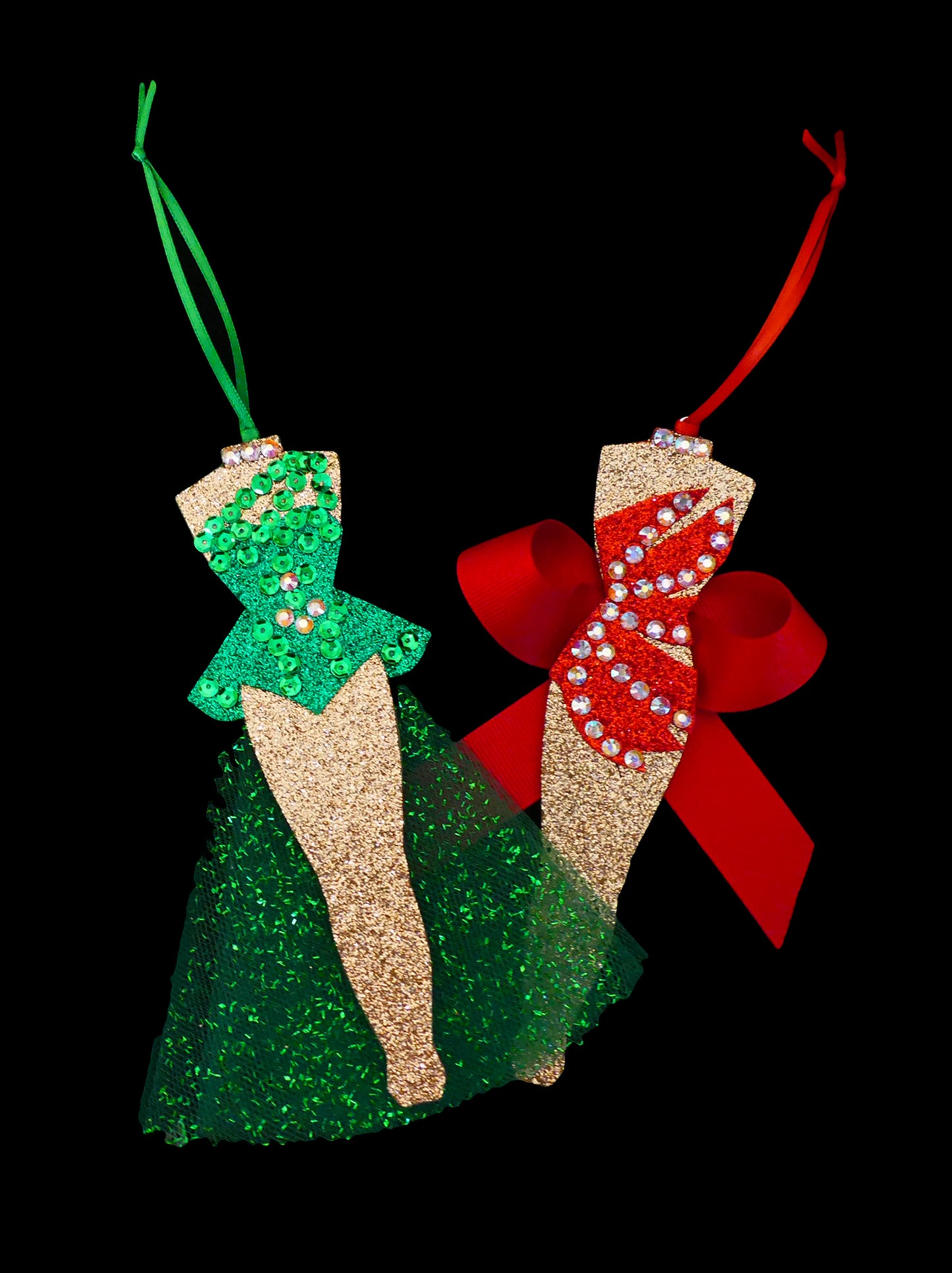White Christmas Chorus Girls Ornament Set