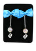 Turquoise & White Bow Tie Earrings