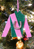 Green & Pink Jockey Silks Hanging Ornament