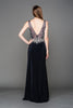 V-NECK MESH BEJEWELED BODICE LONG PROM PAGEANT DRESS